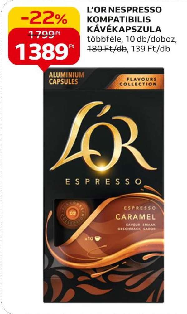 L’or Nespresso kompatibilis kávékapszula