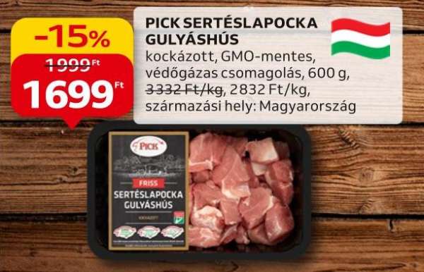 Pick Sertéslapocka gulyáshús