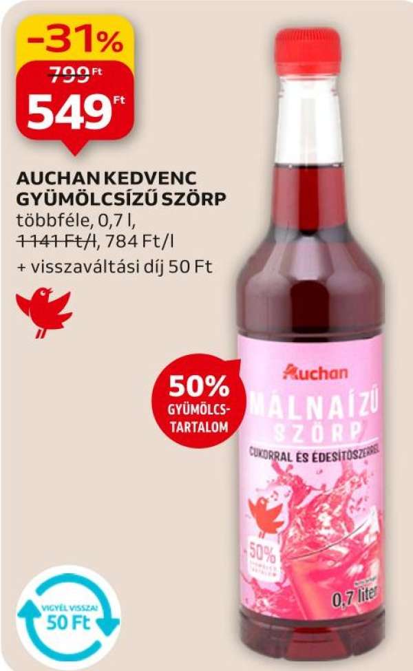 Auchan kedvenc gyümölcsszörp