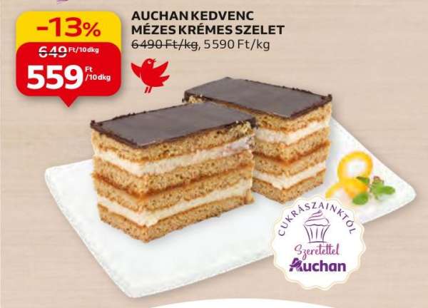 Auchan kedvenc Mézes krémes szelet