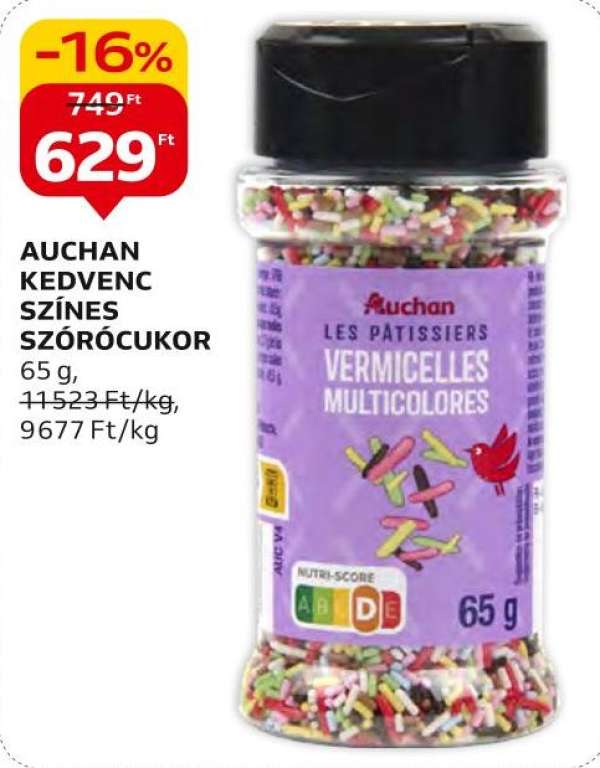 Auchan kedvenc színes szórócukor