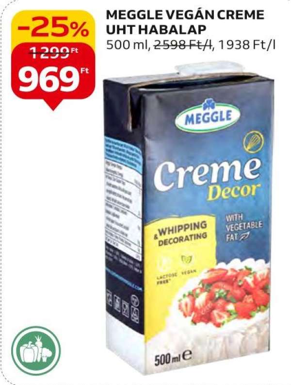 Meggle Vegán creme uht habalap