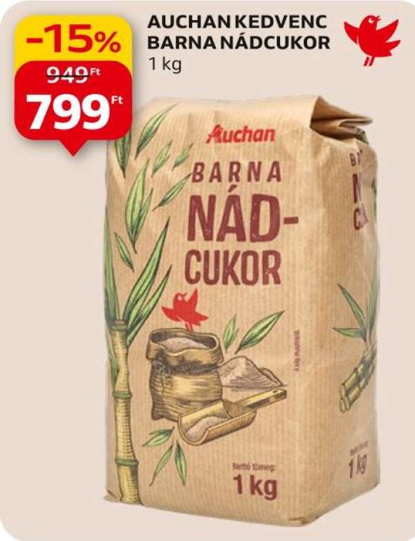 Auchan kedvenc Barna nádcukor