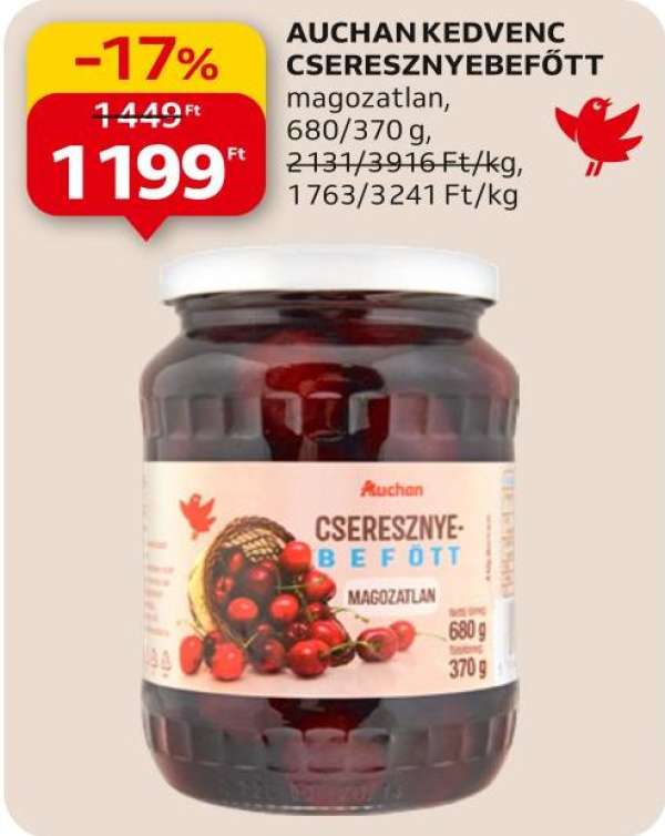 Auchan kedvenc Cseresznyebefőtt