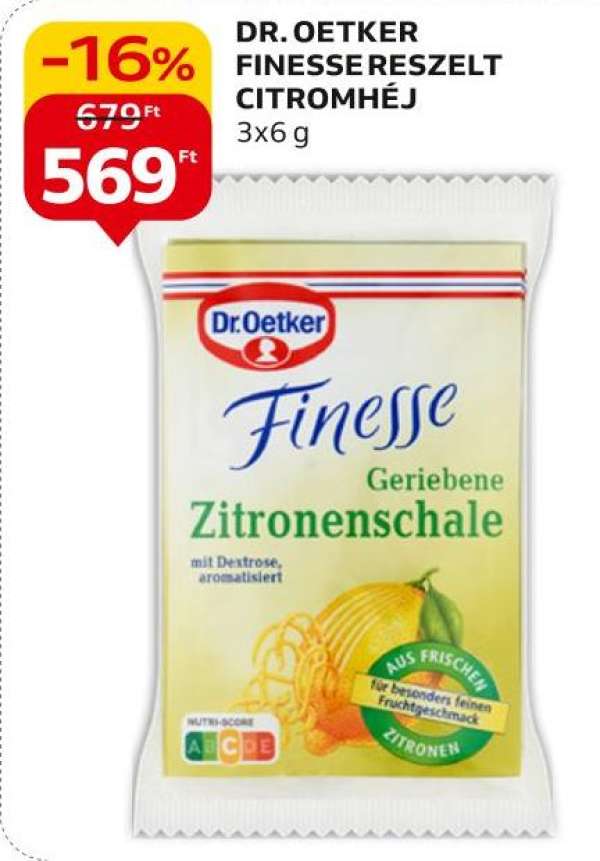 Dr. Oetker Finesse reszelt citromhéj