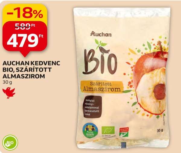 Auchan kedvenc bio, szárított almaszirom