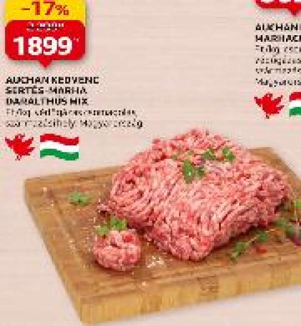 Auchan kedvenc sertés-marha darálthús mix