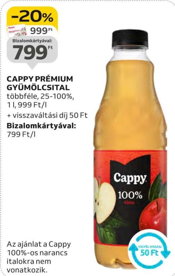 Cappy prémium gyümölcsital