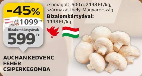 Auchan kedvenc fehér csiperkegomba