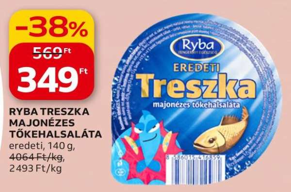 Ryba treszka majonézes tőkehal saláta