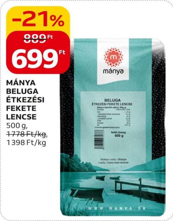 Mánya beluga étkezési fekete lencse