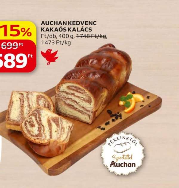 AUCHAN KEDVENC KAKAÓS KALÁCS