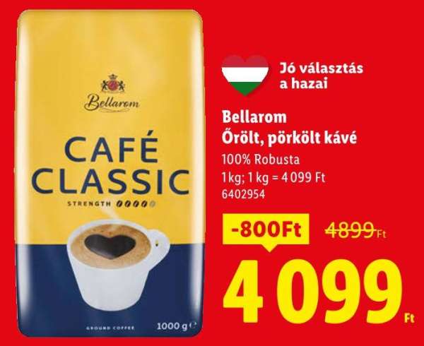 Bellarom Café Classic Őrölt, pörkölt kávé