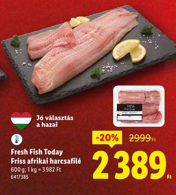 Fresh Fish Today Friss afrikai harcsafilé
