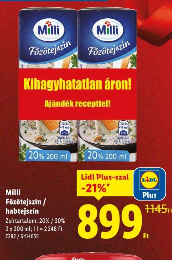 Milli Főzőtejszín / habtejszín