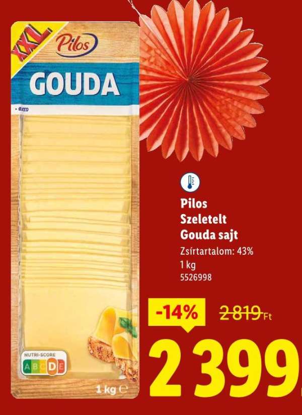Pilos Szeletelt Gouda sajt