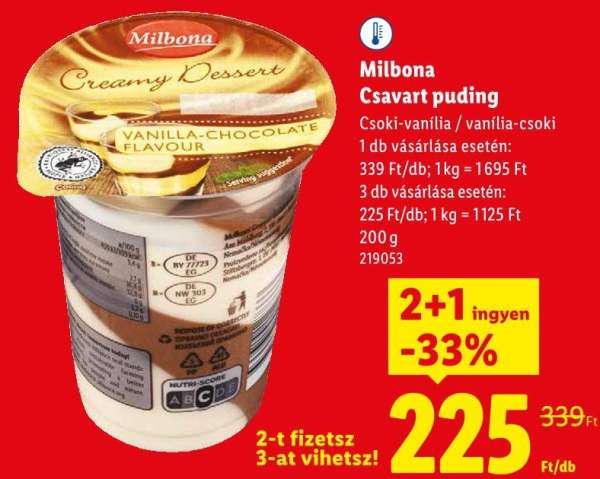 Milbona Csavart puding