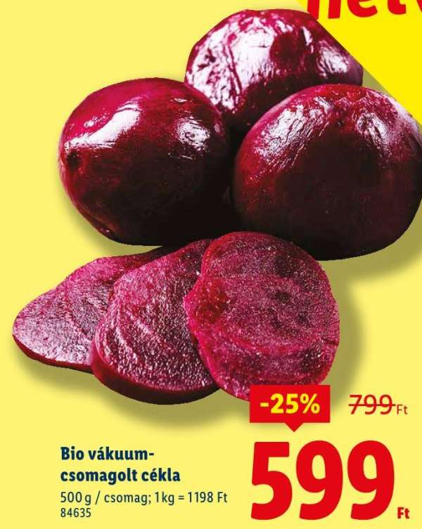 Bio vákuum-csomagolt cékla