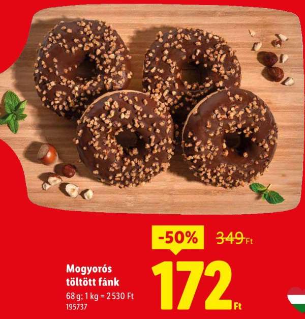 Mogyorós töltött fánk