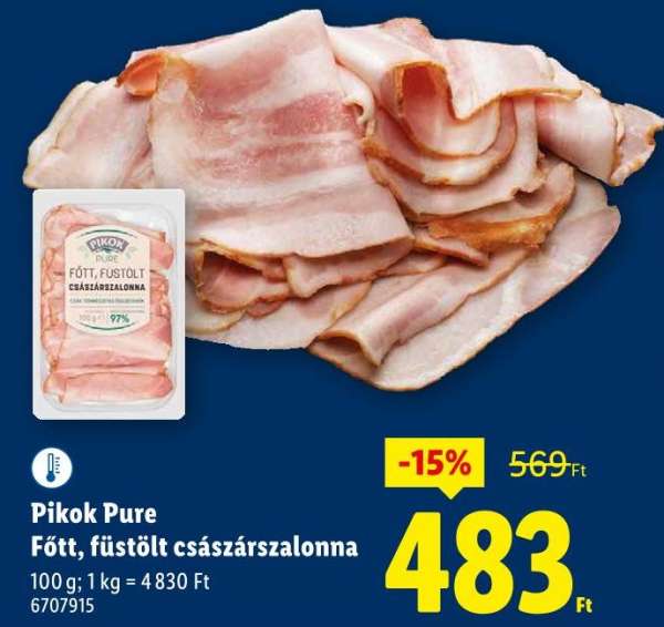 Pikok Pure Főtt, füstölt császárszalonna