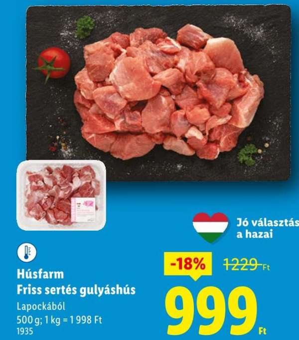 Húsfarm Friss sertés gulyáshús