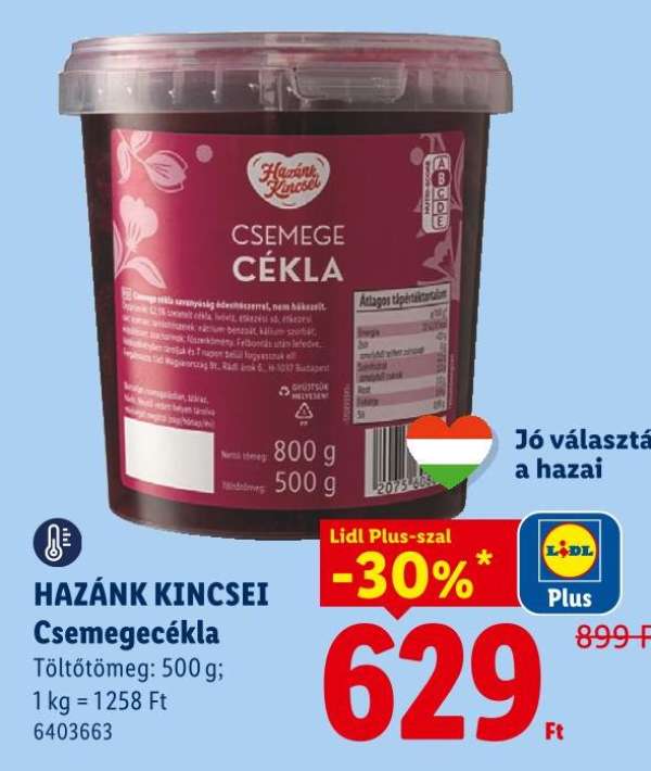 HAZÁNK KINCSEI Csemegecékla