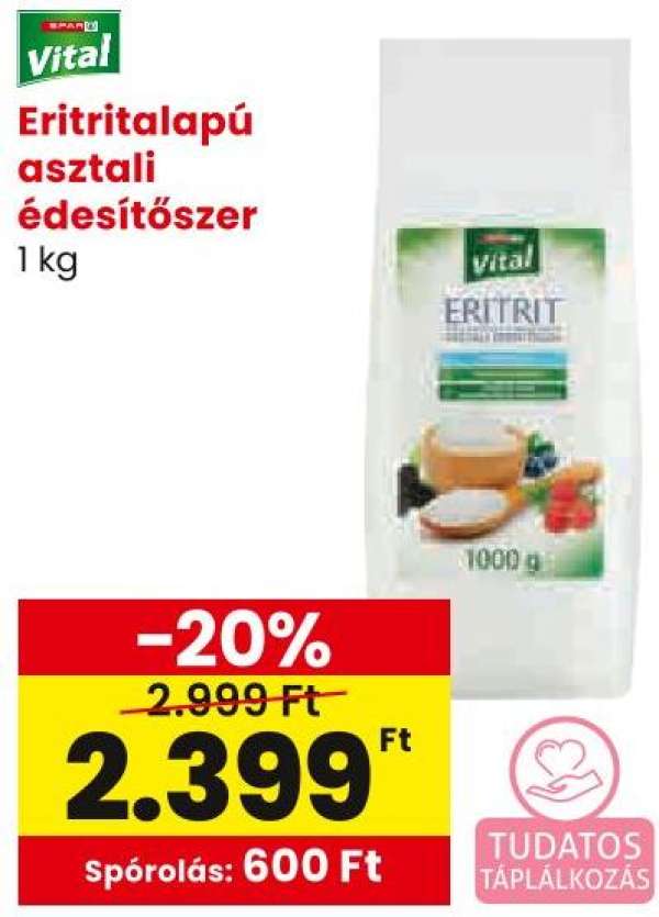 Eritritalapú asztali édesítőszer