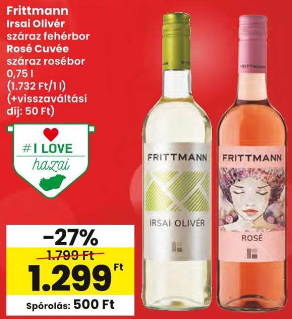 Frittmann Irsai Olivér száraz fehérbor