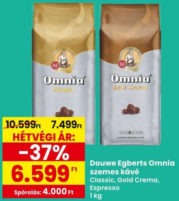Douwe Egberts Omnia szemes kávé