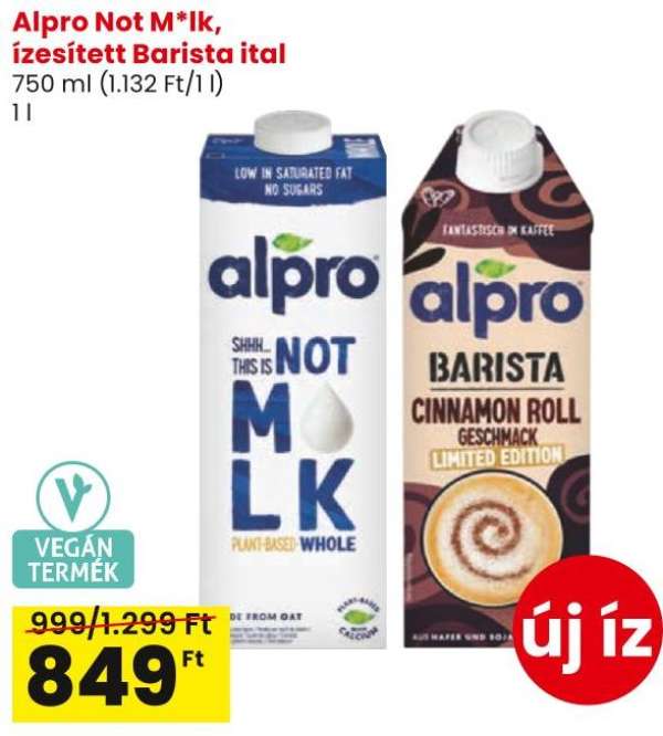 Alpro Not M*lk, ízesített Barista ital