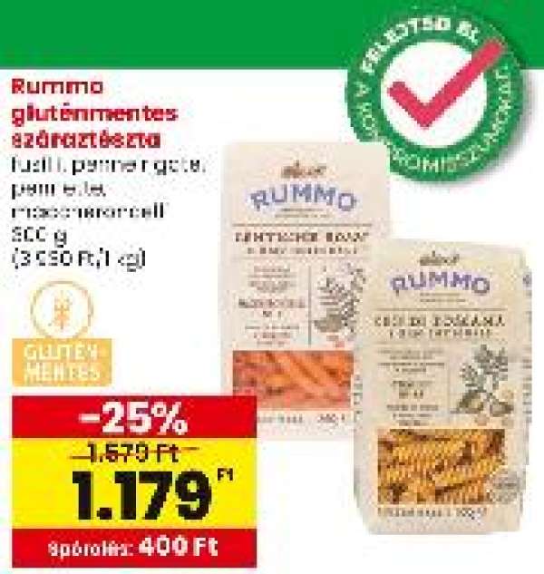 RUMMO Rummo gluténmentes száraztészta