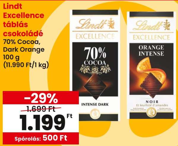 Lindt Excellence táblás csokoládé