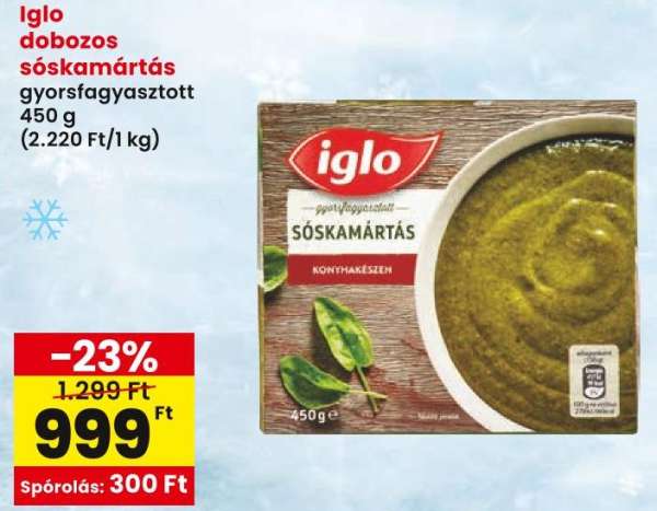 Iglo dobozos sóskamártás