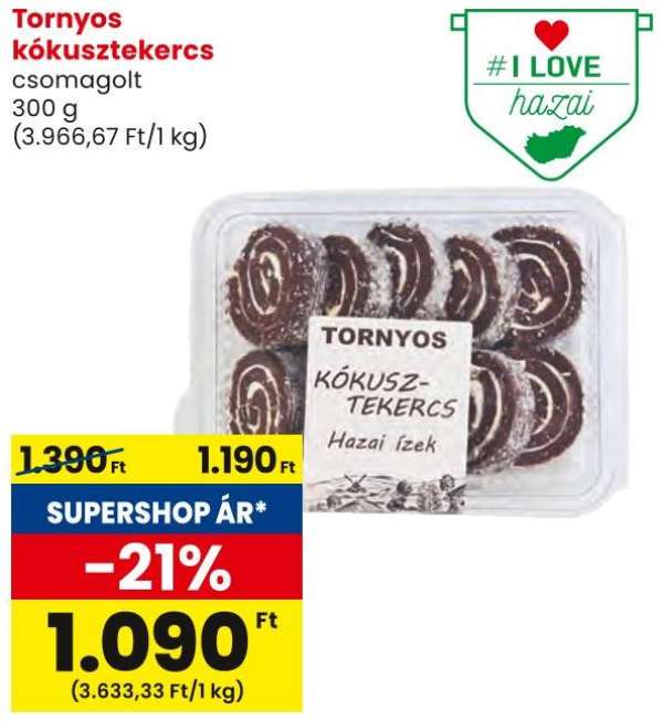 Tornyos kókusztekercs