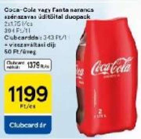 Coca-Cola vagy Fanta narancs szénsavas üdítőital duopack