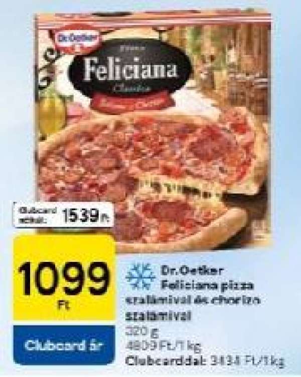 Dr. Oetker Feliciana pizza szalámival és chorizo szalámival