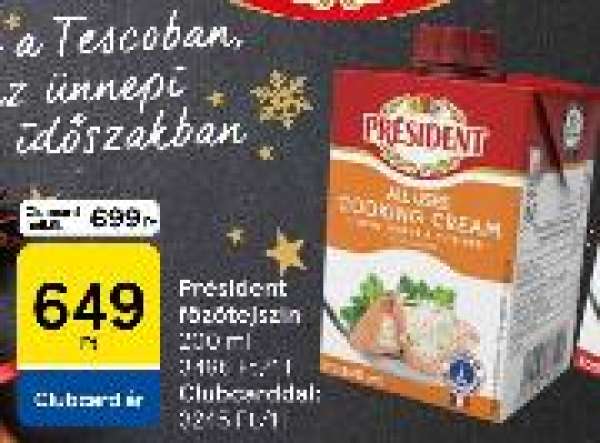 Président főzőtejszín