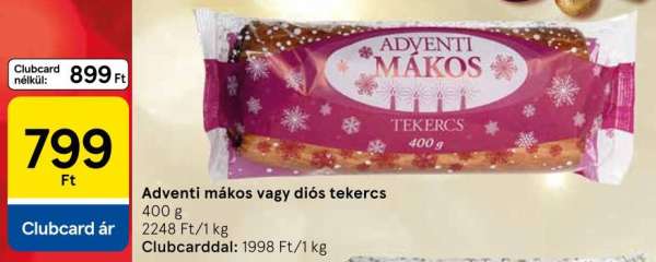 Adventi mákos vagy diós tekercs