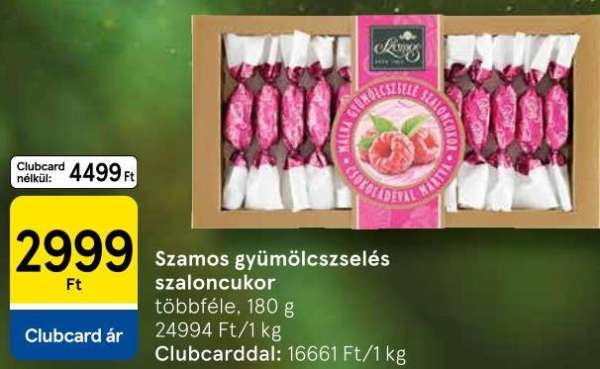 Szamos gyümölcszselés szaloncukor