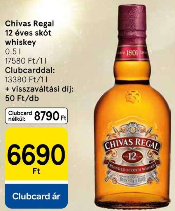 Chivas Regal 12 éves skót whiskey