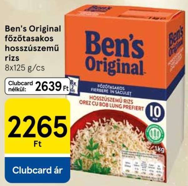 Bens Original főzőtasakos hosszúszemű rizs