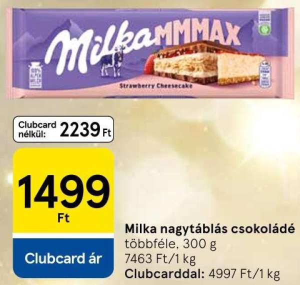 Milka nagytáblás csokoládé