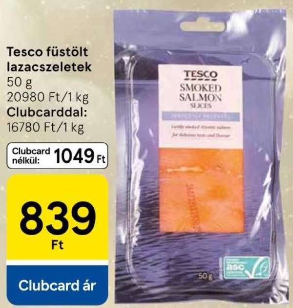 Tesco füstölt lazacszeletek