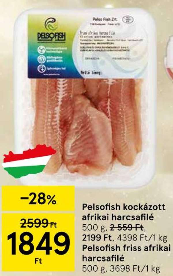 Pelsofish kockázott afrikai harcsafilé