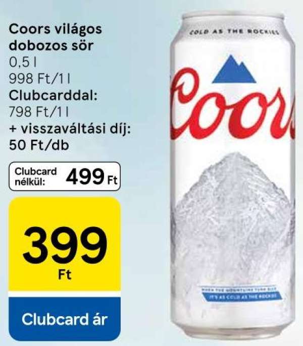 Coors világos dobozos sör