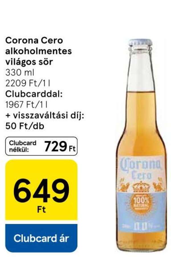 Corona Cero alkoholmentes világos sör