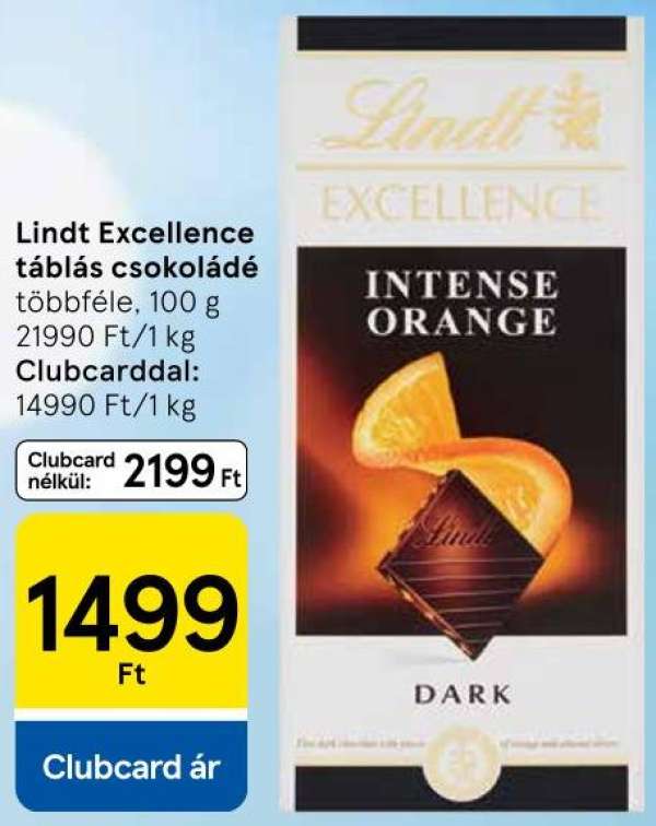 Lindt Excellence táblás csokoládé