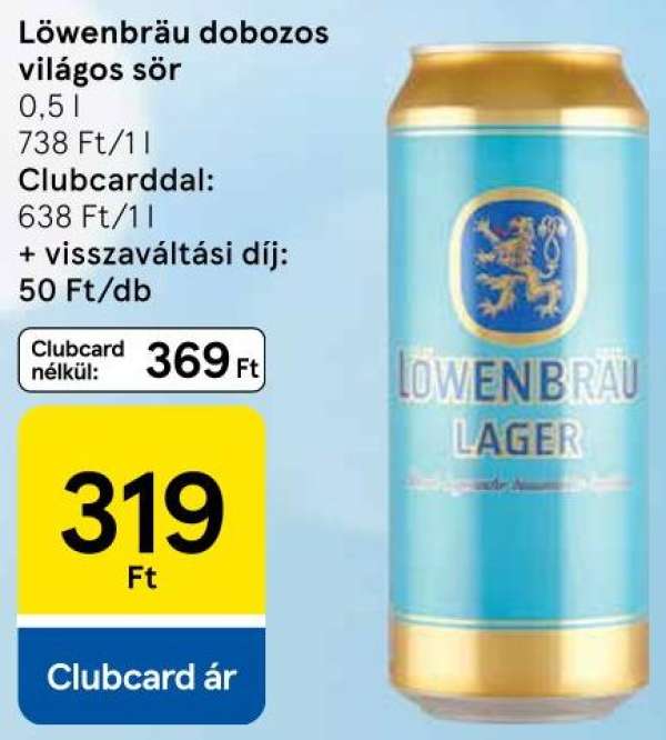 Löwenbräu dobozos világos sör