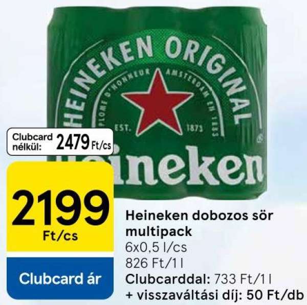 Heineken dobozos sör multipack