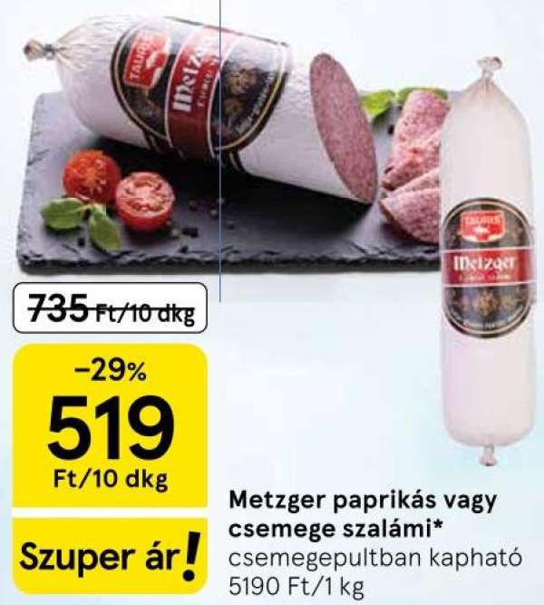 Metzger paprikás vagy csemege szalámi